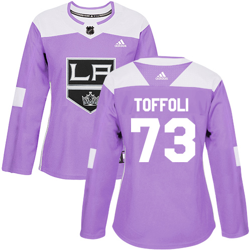 Adidas Kings #73 Tyler Toffoli Purple Authentic Fights Cancer Women's Stitched NHL Jersey